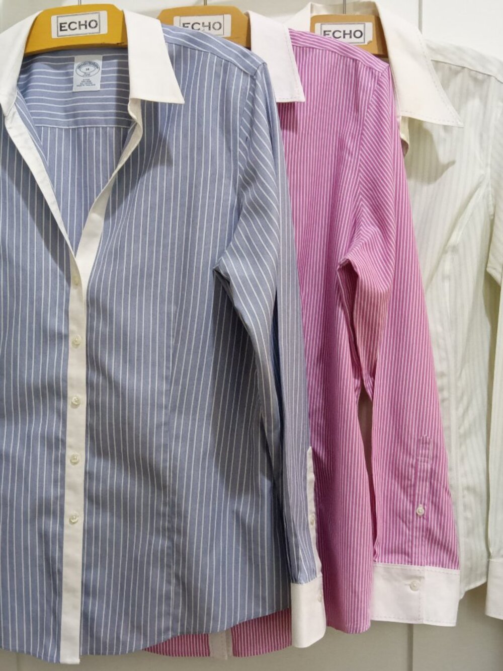 Brooks Brothers Fitted Non-Iron Cotton Shirts Stripes & Pick Stitch -Set of 3